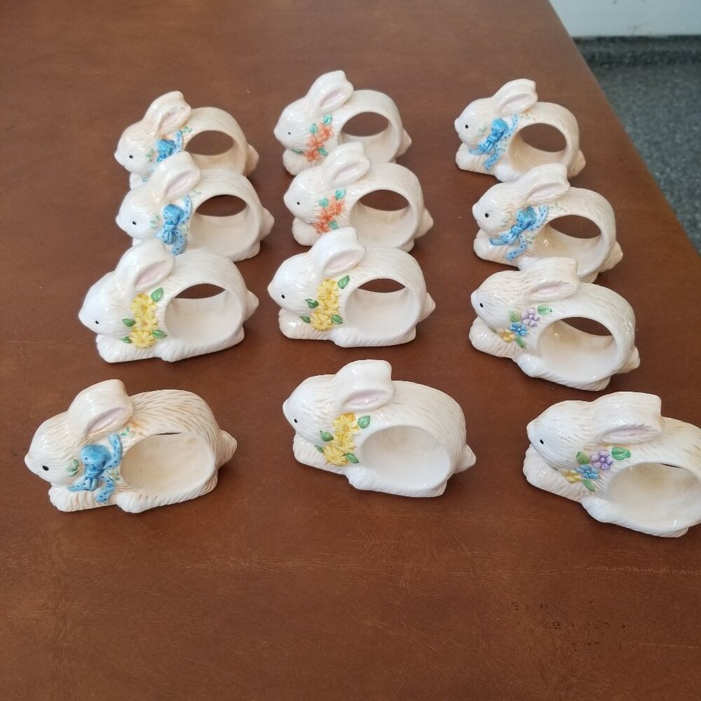 Easter Bunny Napkin Rings - Set of 12